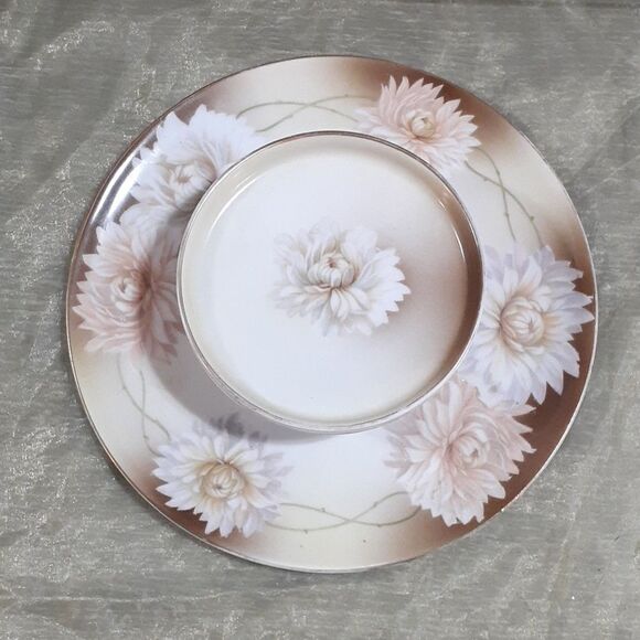 Vintage Tillowitz Hand Painted Porcelain Double Layer Serving Dish - Picture 2 of 7